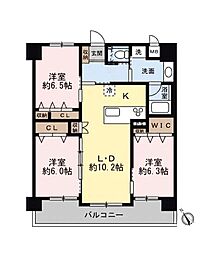 ライオンズプラザ平尾 3LDKの間取図画像