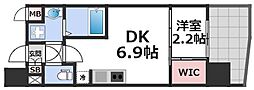 セレニテ阿波座ミラク 11階1DKの間取り