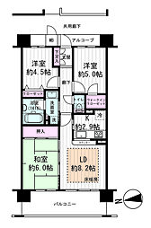 エスリード九条 3LDKの間取図画像