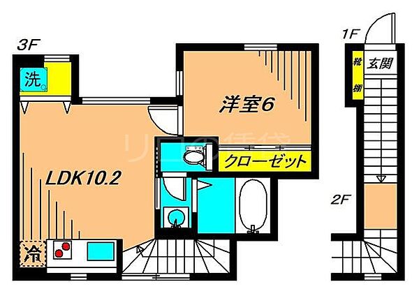 ソフィーネ西小山 ｜東京都品川区小山6丁目(賃貸アパート1LDK・3階・42.25㎡)の写真 その2