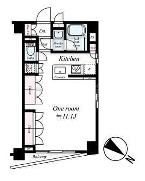 パレ・ソレイユ目黒不動前 ｜東京都品川区小山1丁目(賃貸マンション1R・2階・34.93㎡)の写真 その2