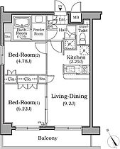 レジディア用賀  ｜ 東京都世田谷区用賀2丁目32-8（賃貸マンション2LDK・5階・50.40㎡） その2