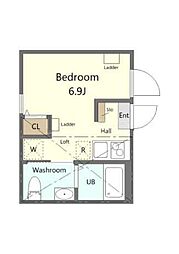 ＴＯＫＹＯ　ＨＡＮＥＤＡ　ｓｏｕｔｈ 3階ワンルームの間取り
