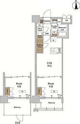 RJRプレシア蒲田 1LDKの間取図画像