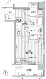 シエール自由が丘 1Kの間取図画像