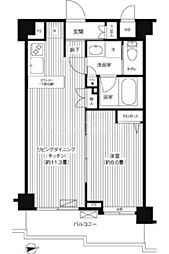 シャンドール目黒 1LDKの間取図画像
