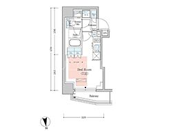 プライムアーバン品川中延 ワンルームの間取図画像