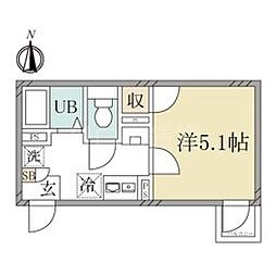 Lilas Terrace西糀谷 1Kの間取図画像