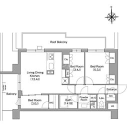 COMFORIALIV大森西 3LDKの間取図画像