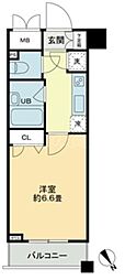 クロスレジデンス蒲田 1Kの間取図画像