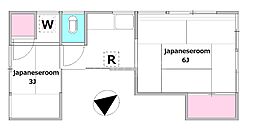 天明荘 2Kの間取図画像