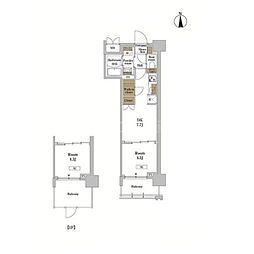 RJRプレシア蒲田 1DKの間取図画像