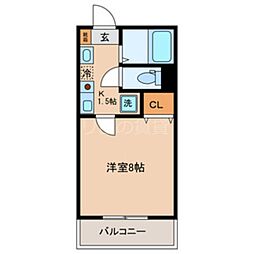 サンライトヒルズ 1Kの間取図画像