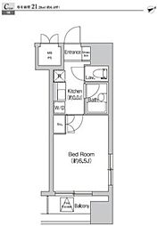 プライムアーバン大崎 1Kの間取図画像