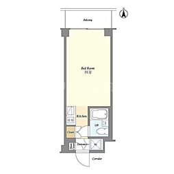 イプセ蒲田ウエスト ワンルームの間取図画像
