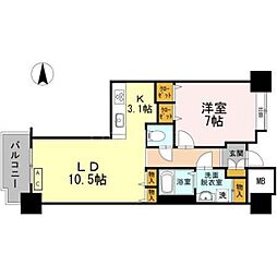 品川シーサイドビュータワー1 1LDKの間取図画像