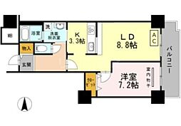 品川シーサイドビュータワー1 1LDKの間取図画像