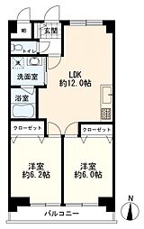 エスペランサ鷺沼 2LDKの間取図画像