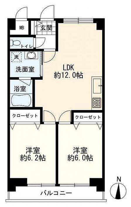 2LDK 間取り