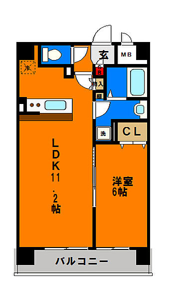 東ビル 802｜千葉県千葉市中央区市場町(賃貸マンション1LDK・8階・43.80㎡)の写真 その3