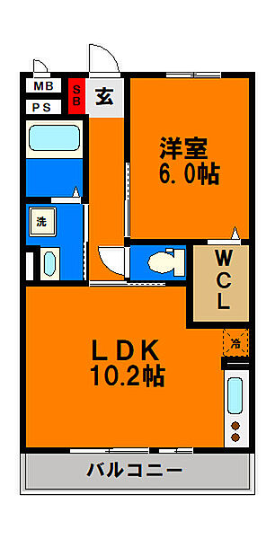 レジデンス・デュオ 206｜千葉県千葉市稲毛区作草部町(賃貸アパート1LDK・2階・40.87㎡)の写真 その3