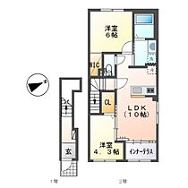 佐賀県唐津市長谷（賃貸アパート2LDK・2階・53.90㎡） その2