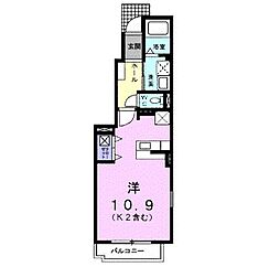プリムローズA ワンルームの間取図画像