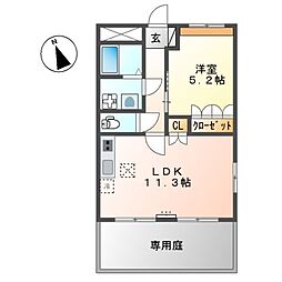 オールドベスト・せいら 1LDKの間取図画像