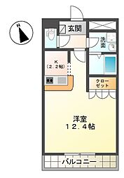 グレイスエクセレンス 1Kの間取図画像
