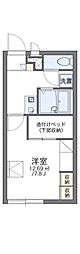 レオパレスサーティーン 1Kの間取図画像