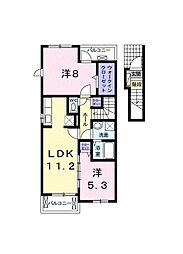 プリムローズ1 2LDKの間取図画像