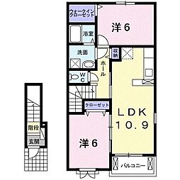エスポワール1 2LDKの間取図画像