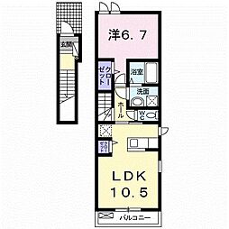 あかしあ 1LDKの間取図画像