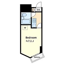 山下公園サンライトマンション2号棟 1Kの間取図画像