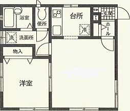 プランドール小倉 1LDKの間取図画像