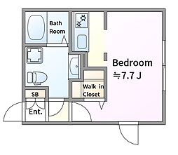 Plumeria 1Kの間取図画像