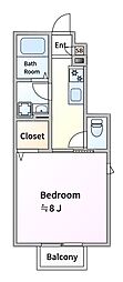 プリマヴェーラ 1Kの間取図画像