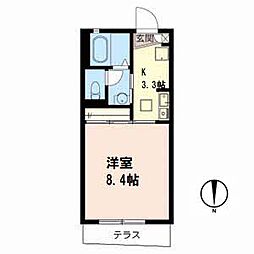 シャルマン・シャンブル2 1Kの間取図画像