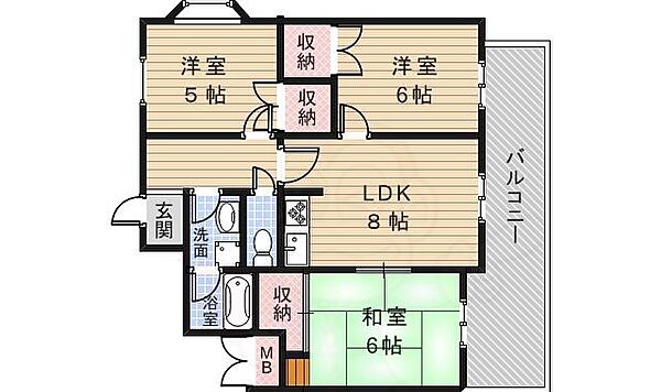 グランディ坂 ｜大阪府豊中市柴原町１丁目(賃貸マンション3LDK・3階・63.00㎡)の写真 その2