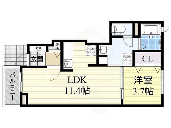 コリーヌ ｜大阪府箕面市彩都粟生南２丁目(賃貸アパート1LDK・1階・37.13㎡)の写真 その2