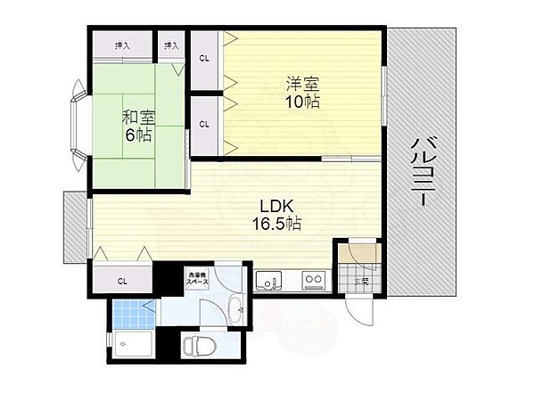 クラタス平野 ｜大阪府豊中市柴原町１丁目(賃貸マンション2LDK・2階・70.00㎡)の写真 その2