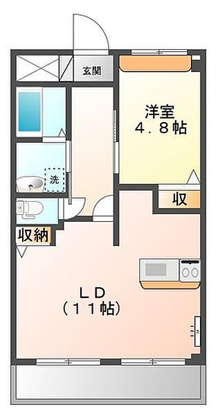 兵庫県加古川市尾上町安田(賃貸マンション1LDK・2階・41.02㎡)の写真 その2