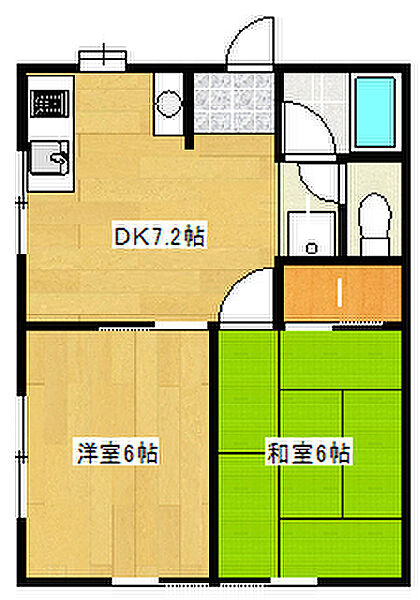 兵庫県神戸市灘区篠原中町1丁目(賃貸アパート2DK・2階・39.74㎡)の写真 その2