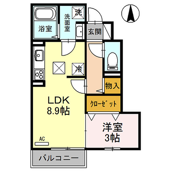 兵庫県姫路市広畑区高浜町2丁目(賃貸アパート1LDK・1階・33.65㎡)の写真 その2