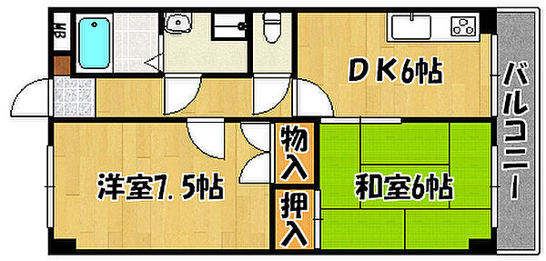 兵庫県神戸市西区北別府4丁目(賃貸マンション2DK・22階・45.90㎡)の写真 その2