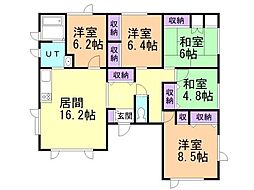 エンドレス西野 5LDKの間取図画像