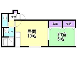 コーポさわむら2 1LDKの間取図画像