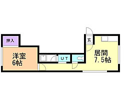 コアティ宮の沢B 1DKの間取図画像