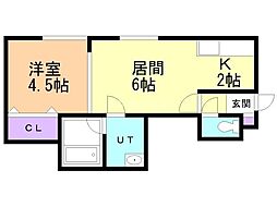 アビタ琴似 1LDKの間取図画像