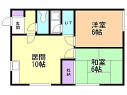コーポスワン 2LDKの間取図画像